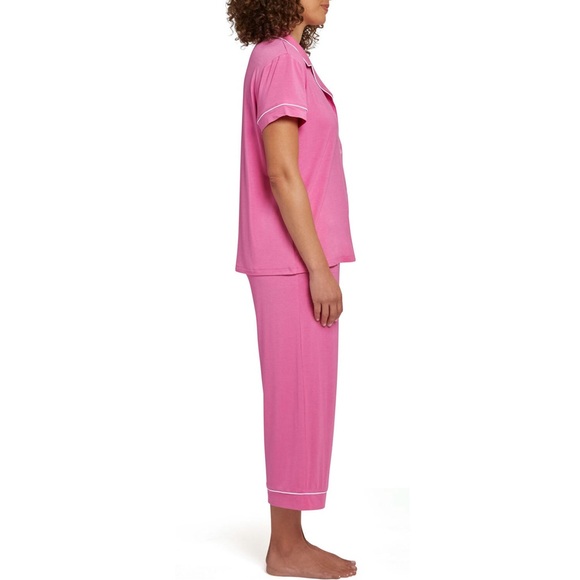 LOFT Notch Ladies Collar Capri Sleep Set  Hot Pink - Picture 2 of 5